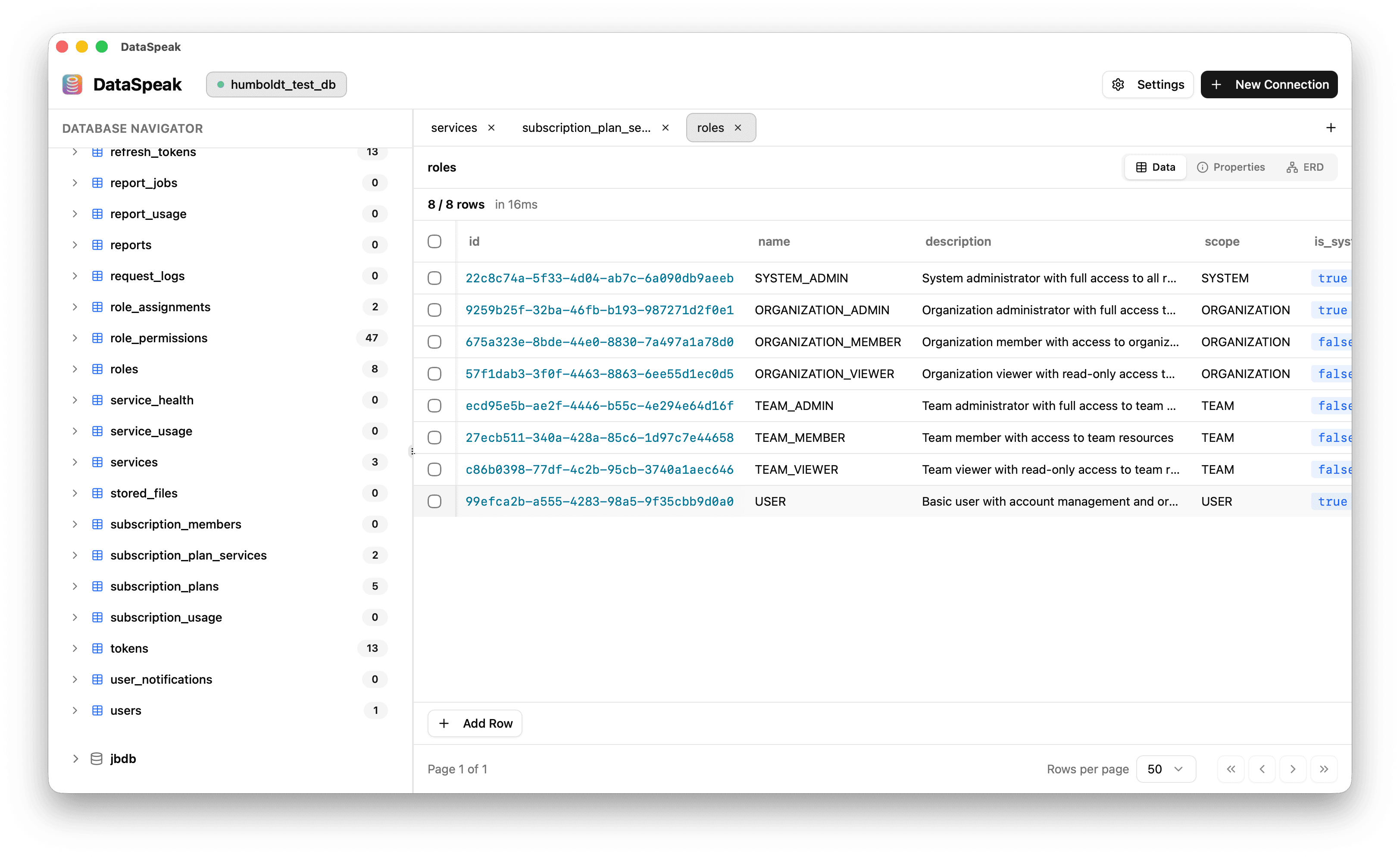 DataSpeak query editor